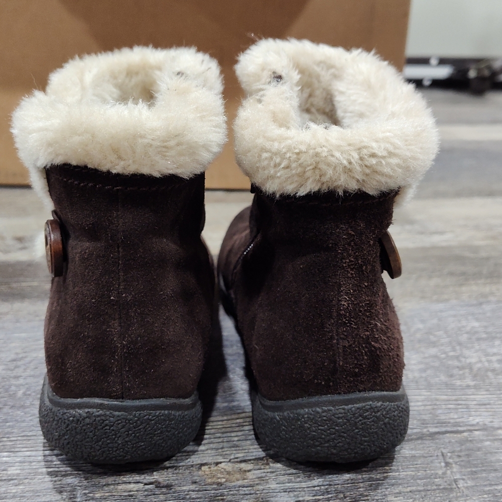 Bass-Natasha women's brown ankle boots with faux shearling, size 8m - Picture 5 of 11